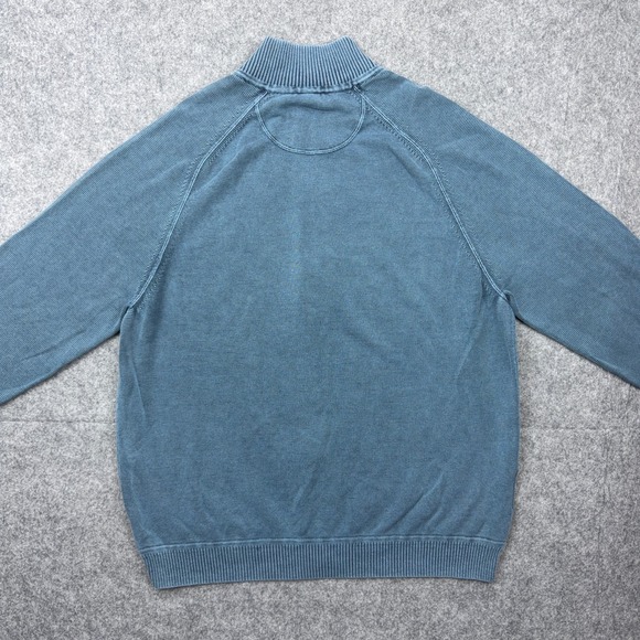Tommy Bahama Sweater Mens XL Blue Full Zip 100% Cotton Lightweight Jacket Casual - Picture 8 of 11